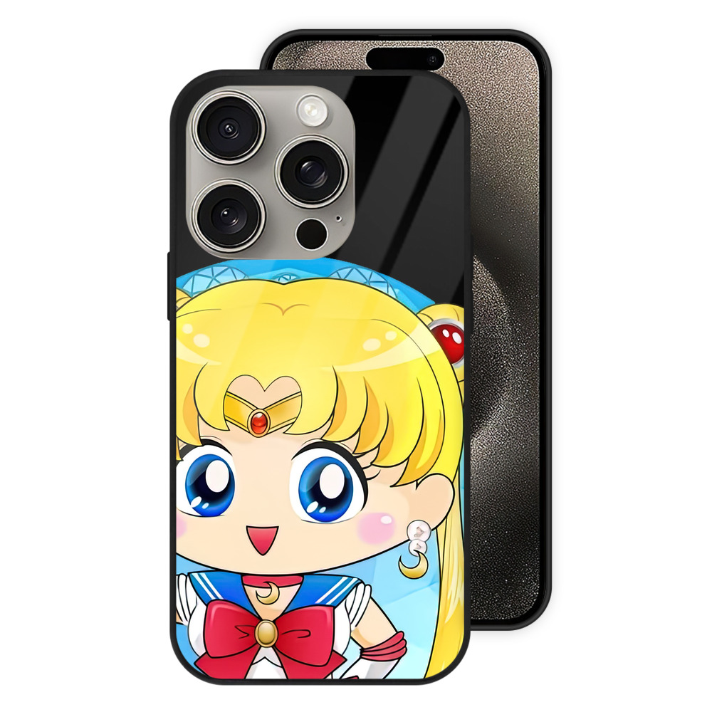 （画像用） 美少女戦士セーラームーン 月野 うさぎ つきの うさぎ Sailor Moon Tsukino Usagi 【iPhone15Pro対応】スマホケース 耐衝撃＆黄変防止 背面ガラス