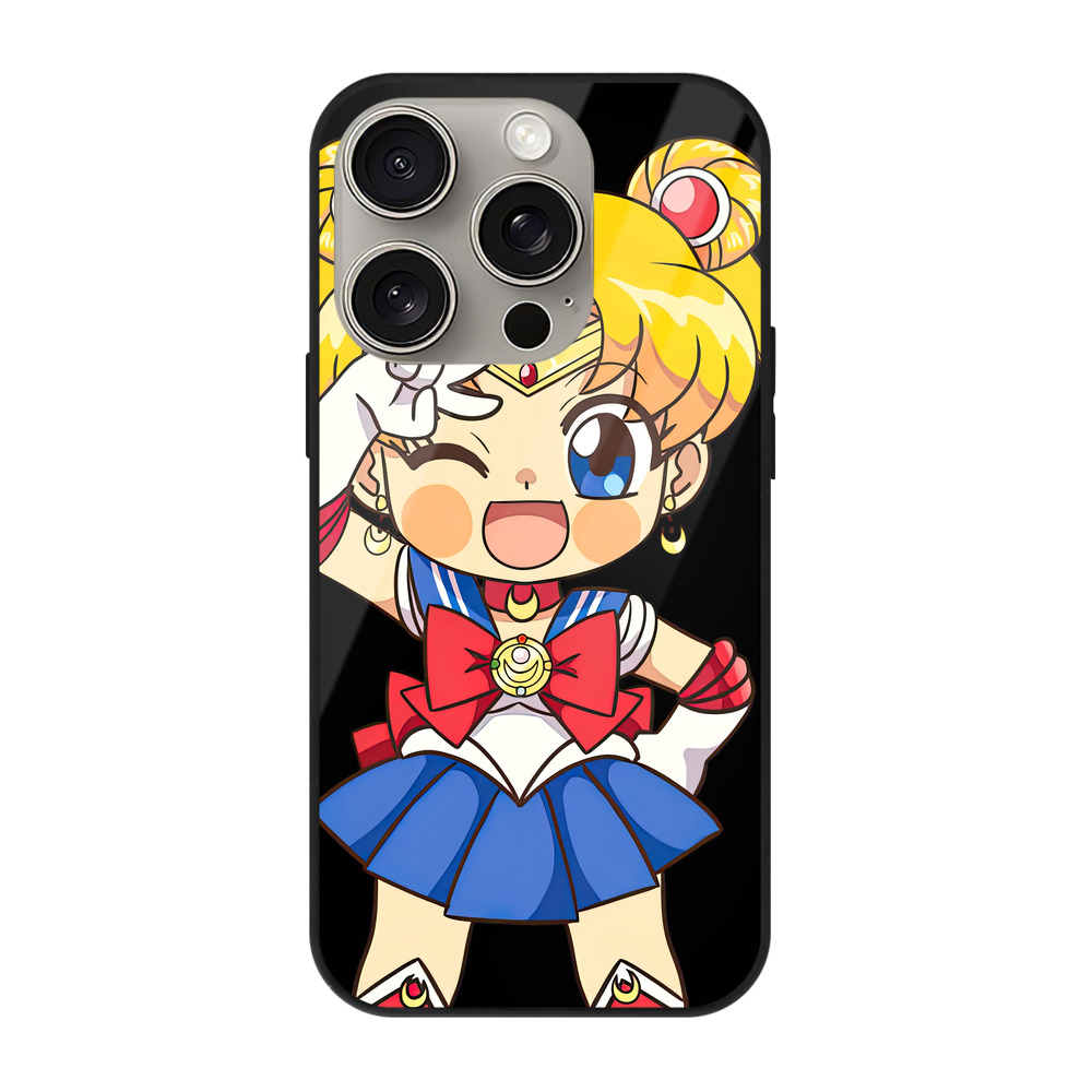 （画像用） 美少女戦士セーラームーン 月野 うさぎ つきの うさぎ Sailor Moon Tsukino Usagi 【iPhone15Pro対応】スマホケース 耐衝撃＆黄変防止 背面ガラス