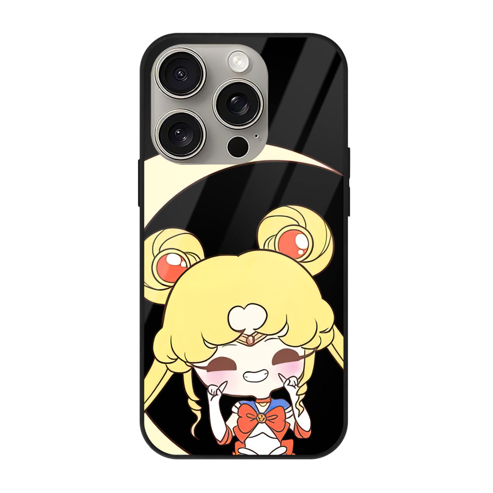 （画像用） 美少女戦士セーラームーン 月野 うさぎ つきの うさぎ Sailor Moon Tsukino Usagi 【iPhone15Pro対応】スマホケース 耐衝撃＆黄変防止 背面ガラス