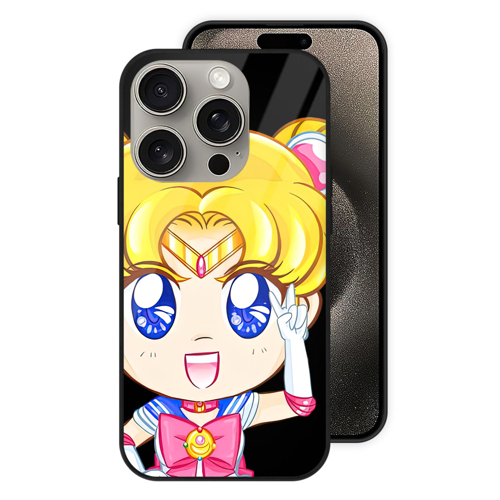 （画像用） 美少女戦士セーラームーン 月野 うさぎ つきの うさぎ Sailor Moon Tsukino Usagi 【iPhone15Pro対応】スマホケース 耐衝撃＆黄変防止 背面ガラス