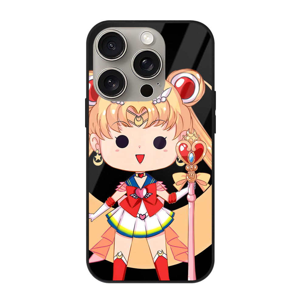 （画像用） 美少女戦士セーラームーン 月野 うさぎ つきの うさぎ Sailor Moon Tsukino Usagi 【iPhone15Pro対応】スマホケース 耐衝撃＆黄変防止 背面ガラス