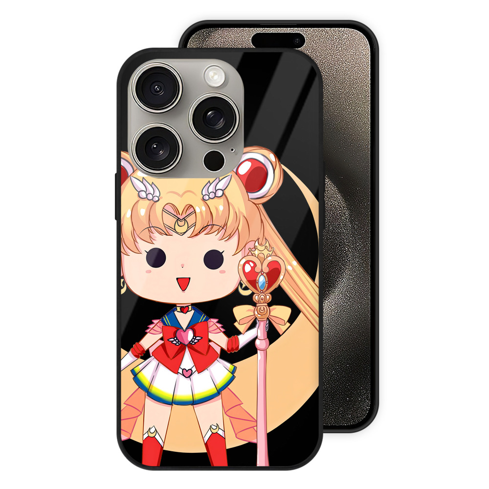 （画像用） 美少女戦士セーラームーン 月野 うさぎ つきの うさぎ Sailor Moon Tsukino Usagi 【iPhone15Pro対応】スマホケース 耐衝撃＆黄変防止 背面ガラス