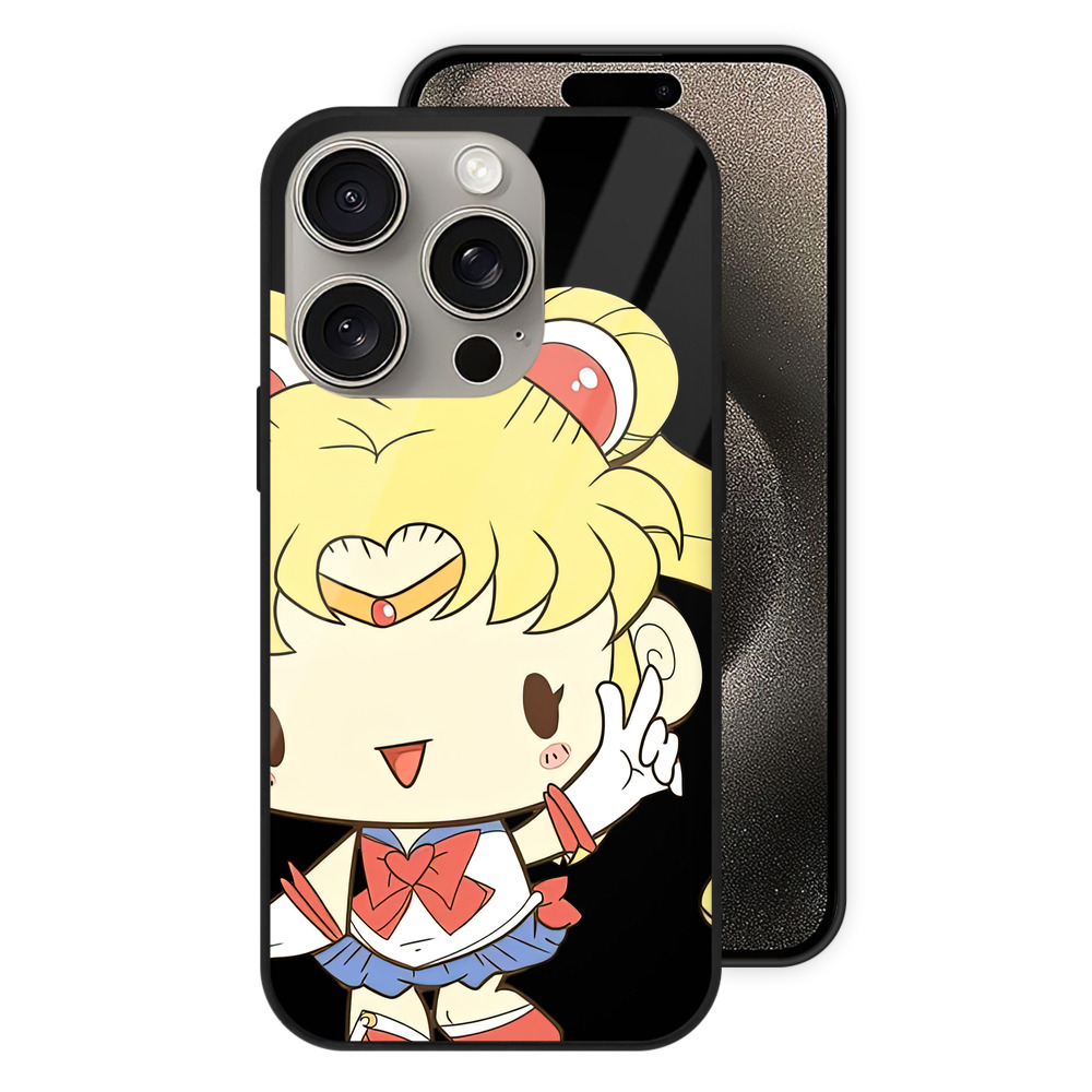 （画像用） 美少女戦士セーラームーン 月野 うさぎ つきの うさぎ Sailor Moon Tsukino Usagi 【iPhone15Pro対応】スマホケース 耐衝撃＆黄変防止 背面ガラス