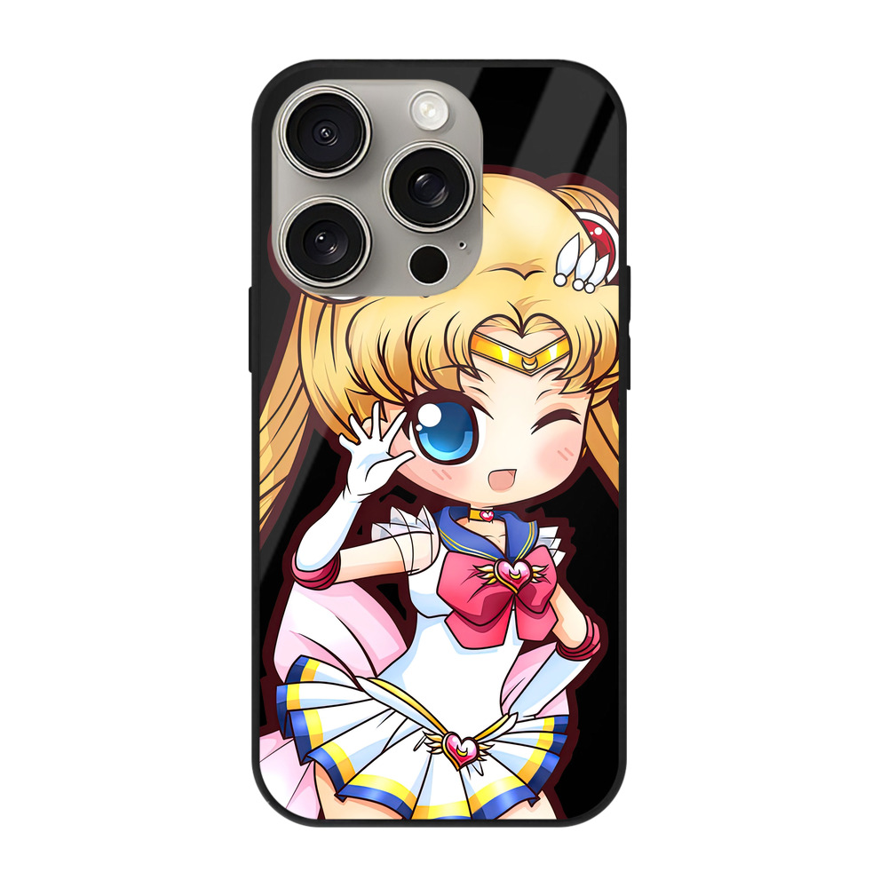 （画像用） 美少女戦士セーラームーン 月野 うさぎ つきの うさぎ Sailor Moon Tsukino Usagi 【iPhone15Pro対応】スマホケース 耐衝撃＆黄変防止 背面ガラス