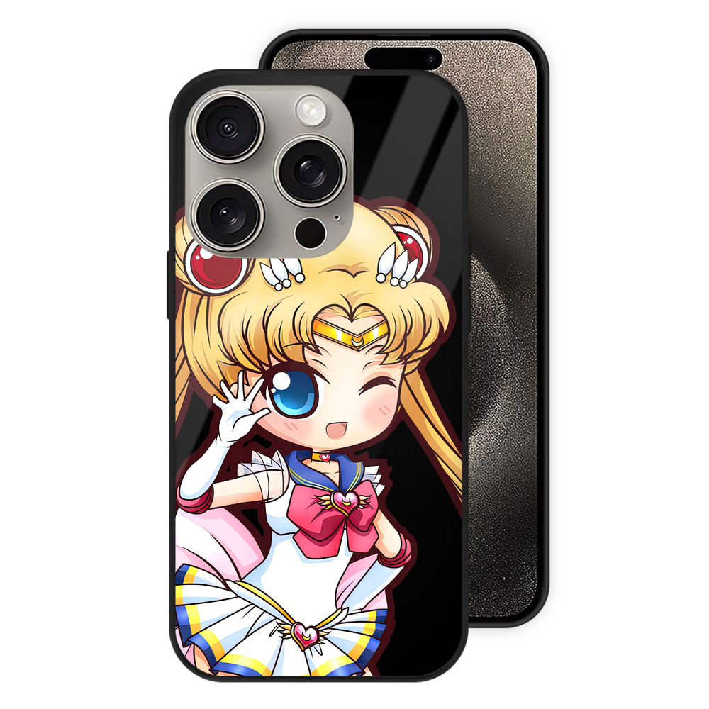 （画像用） 美少女戦士セーラームーン 月野 うさぎ つきの うさぎ Sailor Moon Tsukino Usagi 【iPhone15Pro対応】スマホケース 耐衝撃＆黄変防止 背面ガラス
