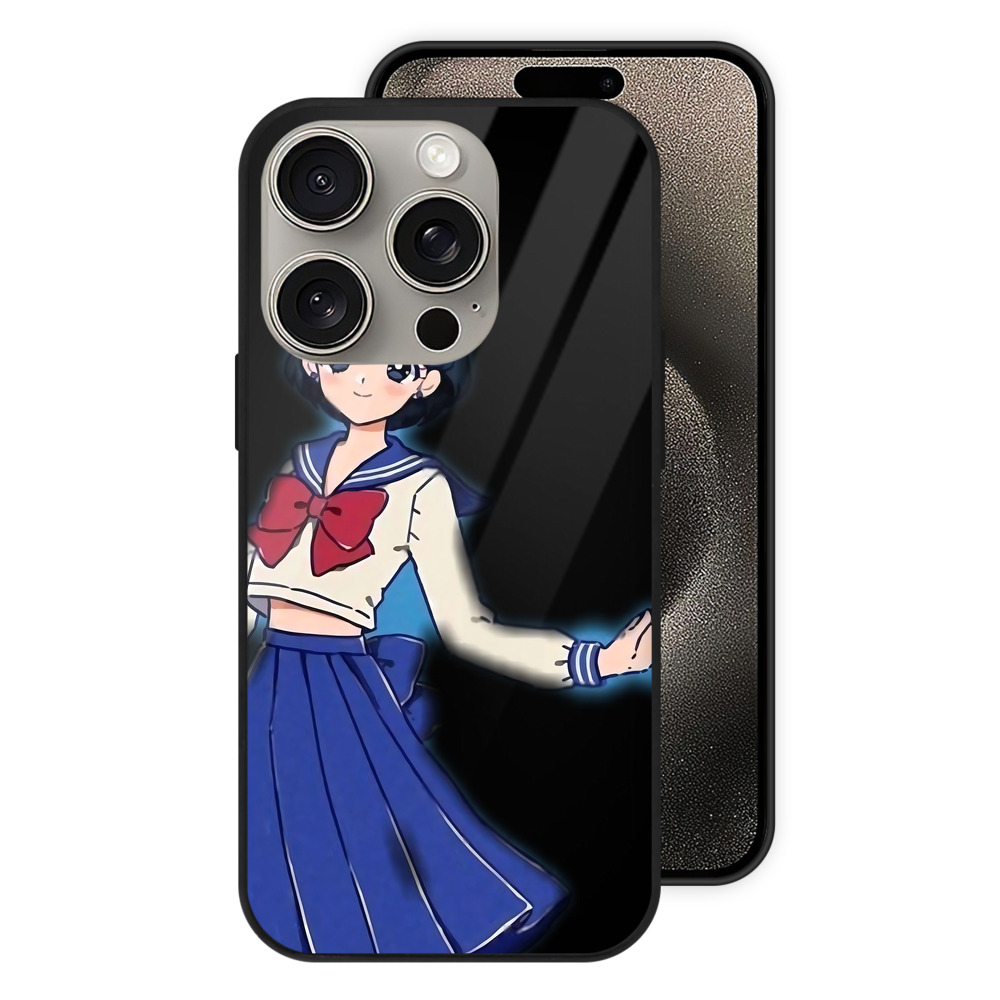 （画像用） 美少女戦士セーラームーン 水野 亜美 みずの あみ Sailor Moon Mizuno Ami 【iPhone15Pro対応】スマホケース 耐衝撃＆黄変防止 背面ガラス
