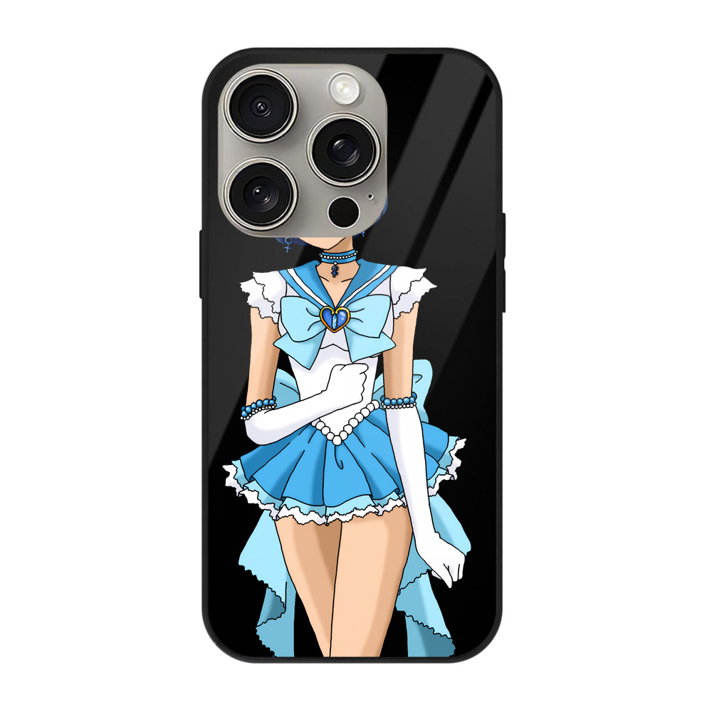 （画像用） 美少女戦士セーラームーン 水野 亜美 みずの あみ Sailor Moon Mizuno Ami 【iPhone15Pro対応】スマホケース 耐衝撃＆黄変防止 背面ガラス