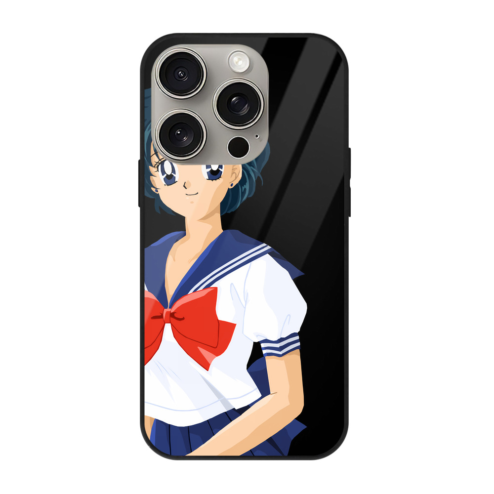 （画像用） 美少女戦士セーラームーン 水野 亜美 みずの あみ Sailor Moon Mizuno Ami 【iPhone15Pro対応】スマホケース 耐衝撃＆黄変防止 背面ガラス