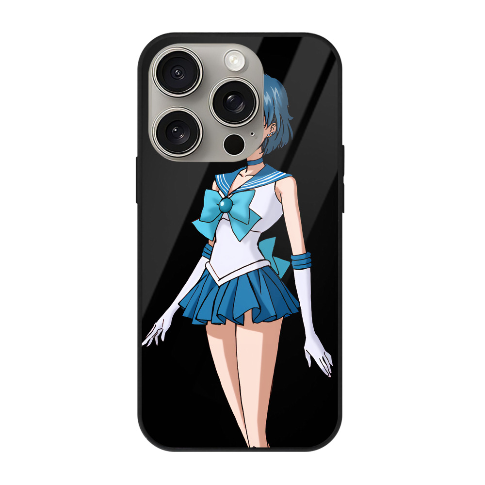 （画像用） 美少女戦士セーラームーン 水野 亜美 みずの あみ Sailor Moon Mizuno Ami 【iPhone15Pro対応】スマホケース 耐衝撃＆黄変防止 背面ガラス