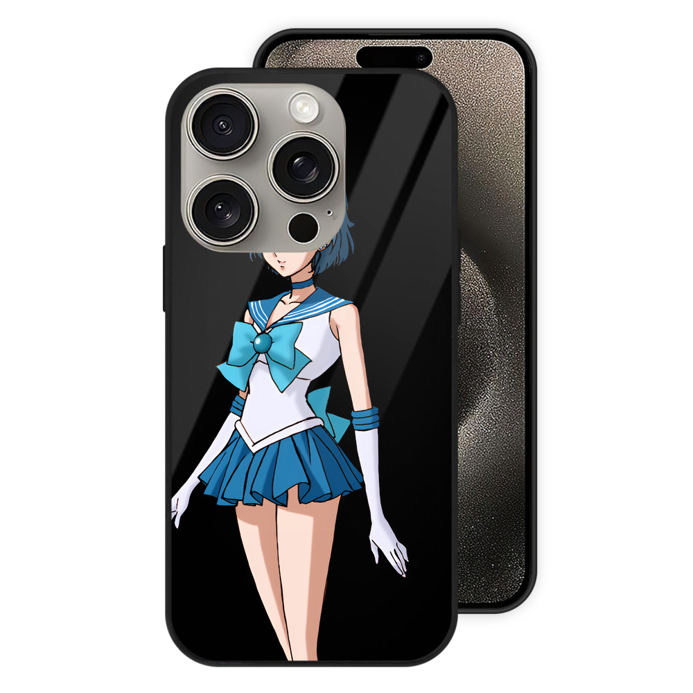 （画像用） 美少女戦士セーラームーン 水野 亜美 みずの あみ Sailor Moon Mizuno Ami 【iPhone15Pro対応】スマホケース 耐衝撃＆黄変防止 背面ガラス