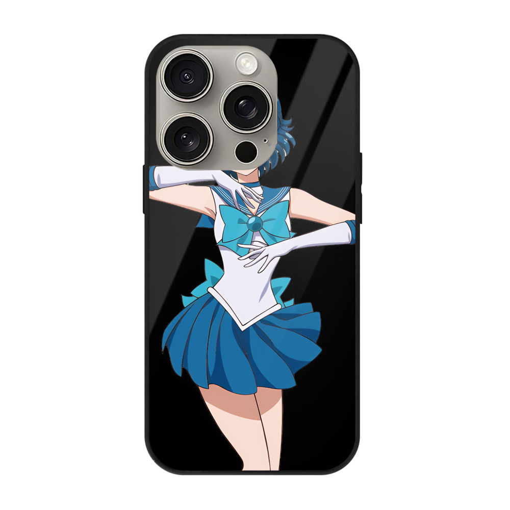 （画像用） 美少女戦士セーラームーン 水野 亜美 みずの あみ Sailor Moon Mizuno Ami 【iPhone15Pro対応】スマホケース 耐衝撃＆黄変防止 背面ガラス