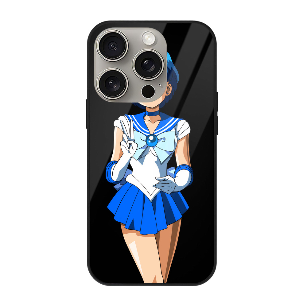 （画像用） 美少女戦士セーラームーン 水野 亜美 みずの あみ Sailor Moon Mizuno Ami 【iPhone15Pro対応】スマホケース 耐衝撃＆黄変防止 背面ガラス