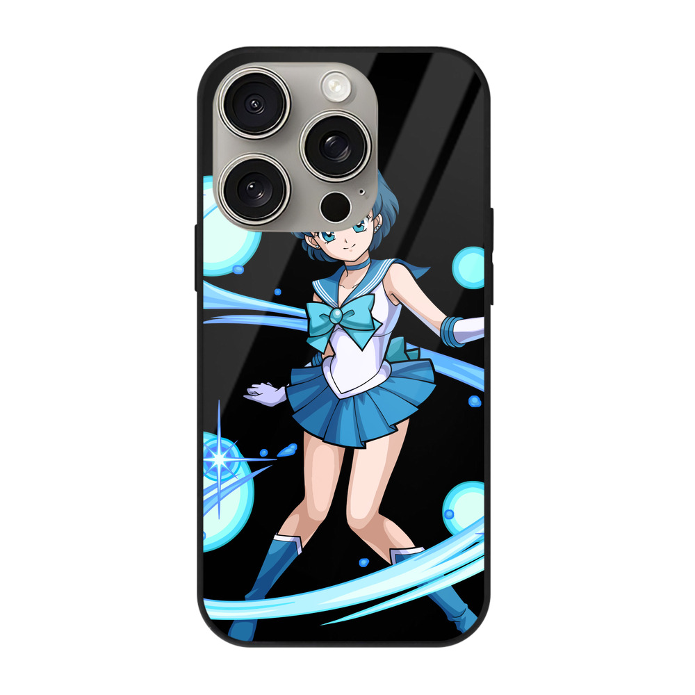 （画像用） 美少女戦士セーラームーン 水野 亜美 みずの あみ Sailor Moon Mizuno Ami 【iPhone15Pro対応】スマホケース 耐衝撃＆黄変防止 背面ガラス