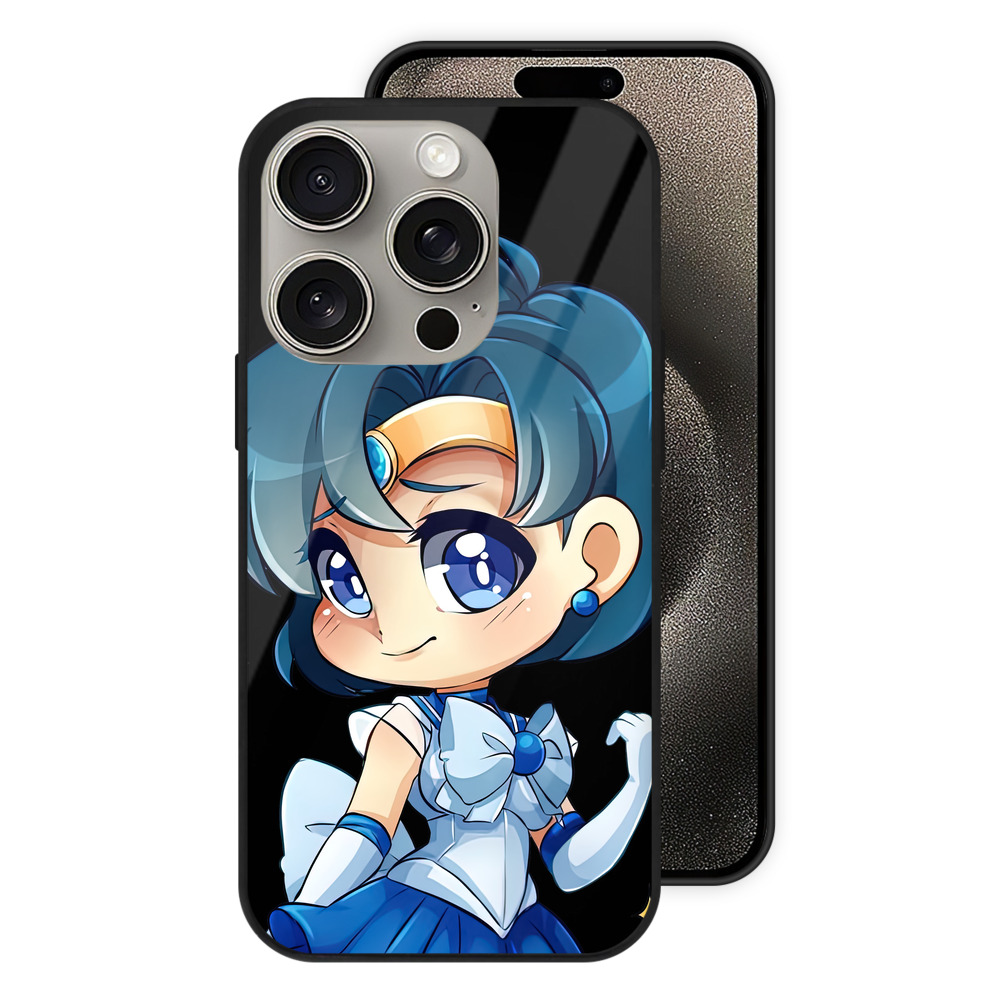 （画像用） 美少女戦士セーラームーン 水野 亜美 みずの あみ Sailor Moon Mizuno Ami 【iPhone15Pro対応】スマホケース 耐衝撃＆黄変防止 背面ガラス