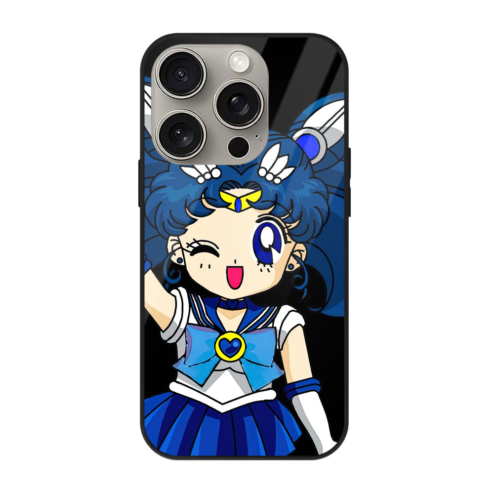 （画像用） 美少女戦士セーラームーン 水野 亜美 みずの あみ Sailor Moon Mizuno Ami 【iPhone15Pro対応】スマホケース 耐衝撃＆黄変防止 背面ガラス
