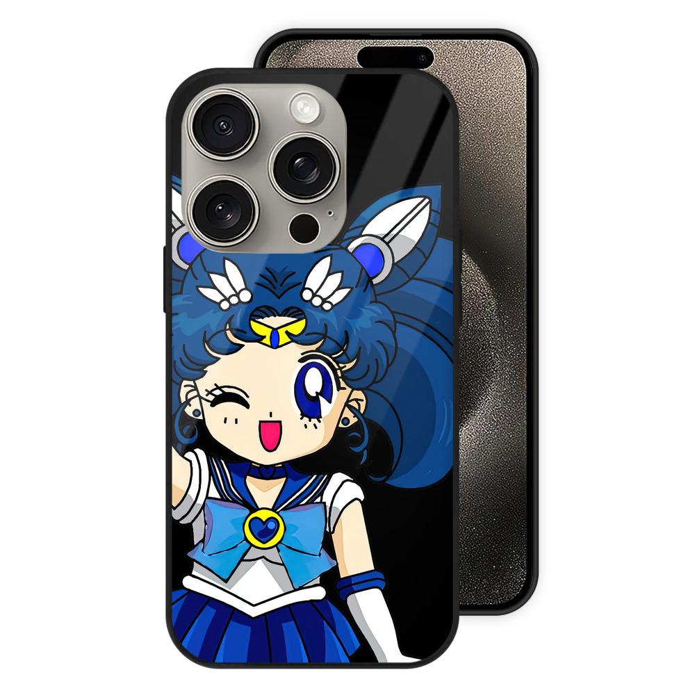 （画像用） 美少女戦士セーラームーン 水野 亜美 みずの あみ Sailor Moon Mizuno Ami 【iPhone15Pro対応】スマホケース 耐衝撃＆黄変防止 背面ガラス