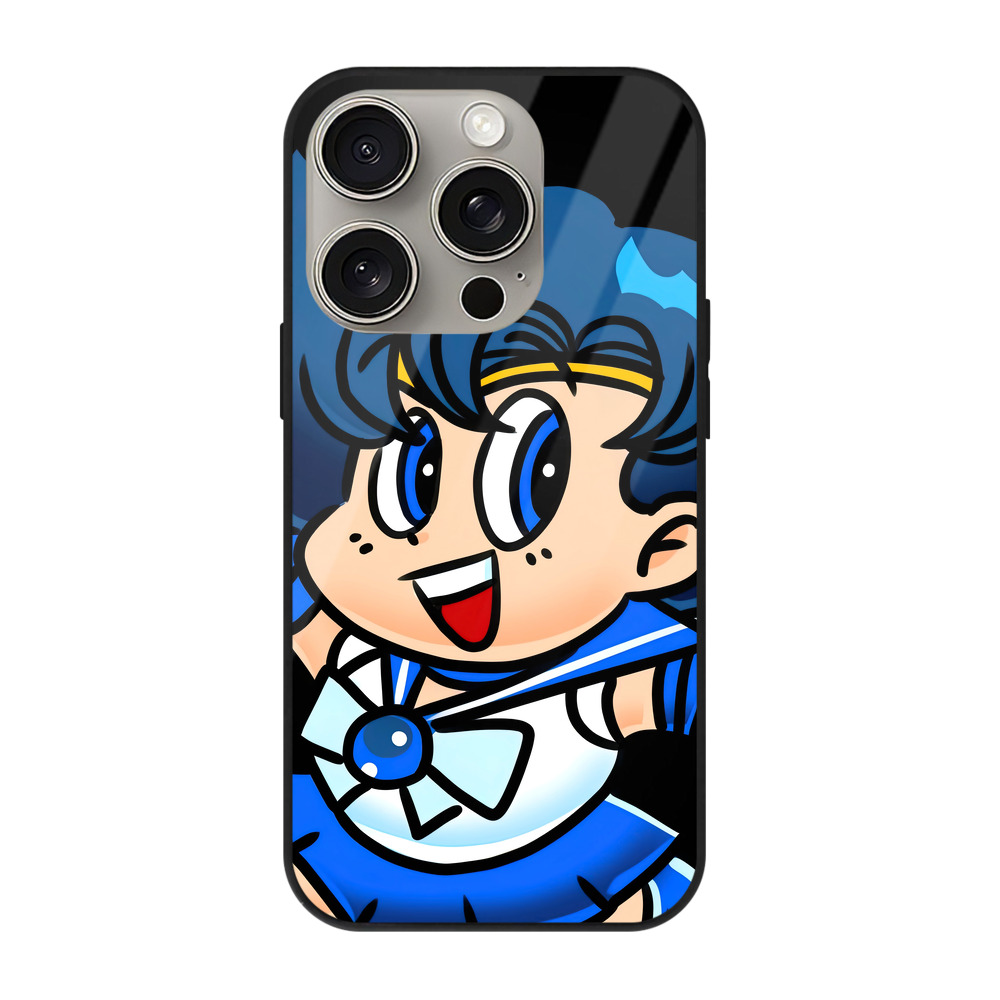 （画像用） 美少女戦士セーラームーン 水野 亜美 みずの あみ Sailor Moon Mizuno Ami 【iPhone15Pro対応】スマホケース 耐衝撃＆黄変防止 背面ガラス