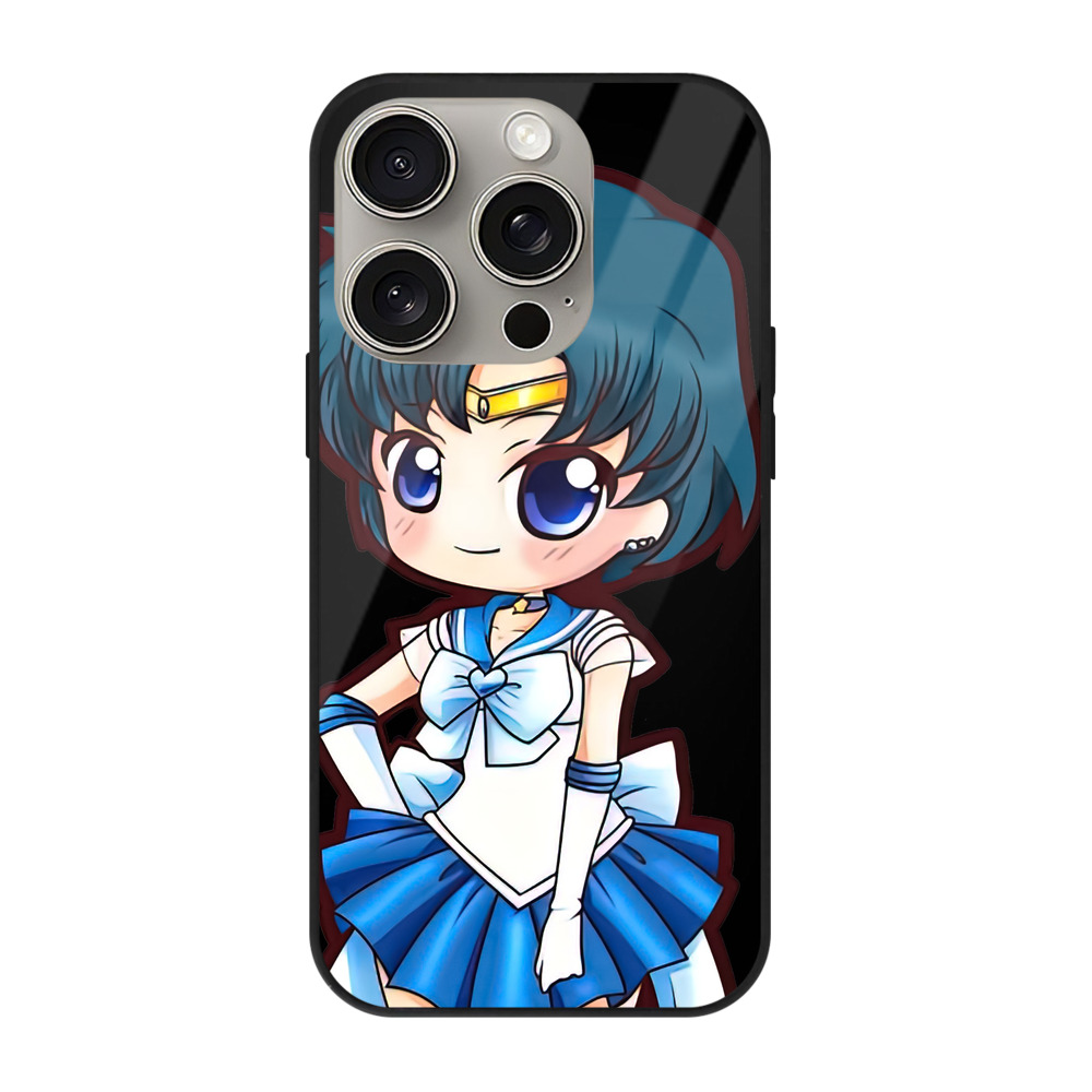 （画像用） 美少女戦士セーラームーン 水野 亜美 みずの あみ Sailor Moon Mizuno Ami 【iPhone15Pro対応】スマホケース 耐衝撃＆黄変防止 背面ガラス