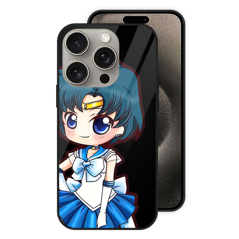 （画像用） 美少女戦士セーラームーン 水野 亜美 みずの あみ Sailor Moon Mizuno Ami 【iPhone15Pro対応】スマホケース 耐衝撃＆黄変防止 背面ガラス