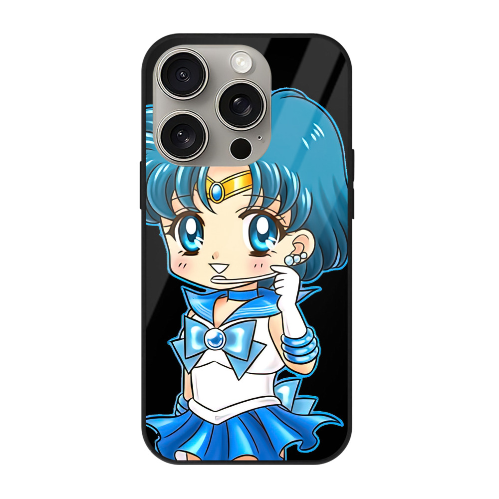 （画像用） 美少女戦士セーラームーン 水野 亜美 みずの あみ Sailor Moon Mizuno Ami 【iPhone15Pro対応】スマホケース 耐衝撃＆黄変防止 背面ガラス