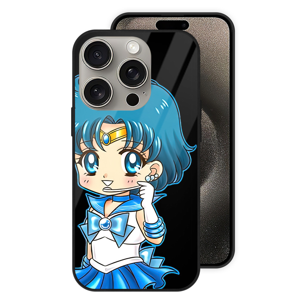 （画像用） 美少女戦士セーラームーン 水野 亜美 みずの あみ Sailor Moon Mizuno Ami 【iPhone15Pro対応】スマホケース 耐衝撃＆黄変防止 背面ガラス