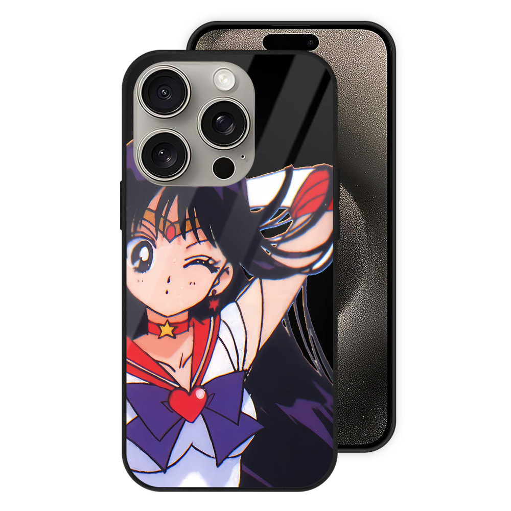 （画像用） 美少女戦士セーラームーン 火野レイ ひの レイ Sailor Moon Hino Rei （セーラーマーズ,Sailor Mars） 【iPhone15Pro対応】スマホケース 耐衝撃＆黄変防止 背面ガラス