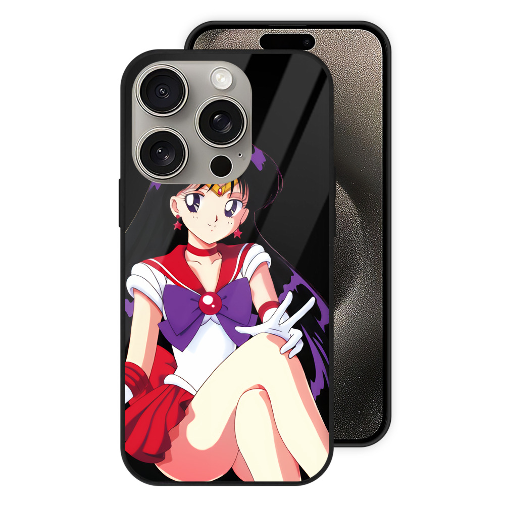 （画像用） 美少女戦士セーラームーン 火野レイ ひの レイ Sailor Moon Hino Rei （セーラーマーズ,Sailor Mars） 【iPhone15Pro対応】スマホケース 耐衝撃＆黄変防止 背面ガラス