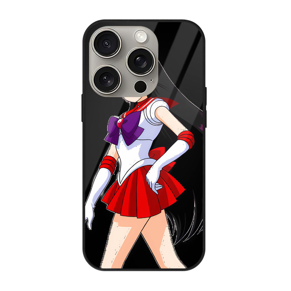 （画像用） 美少女戦士セーラームーン 火野レイ ひの レイ Sailor Moon Hino Rei （セーラーマーズ,Sailor Mars） 【iPhone15Pro対応】スマホケース 耐衝撃＆黄変防止 背面ガラス