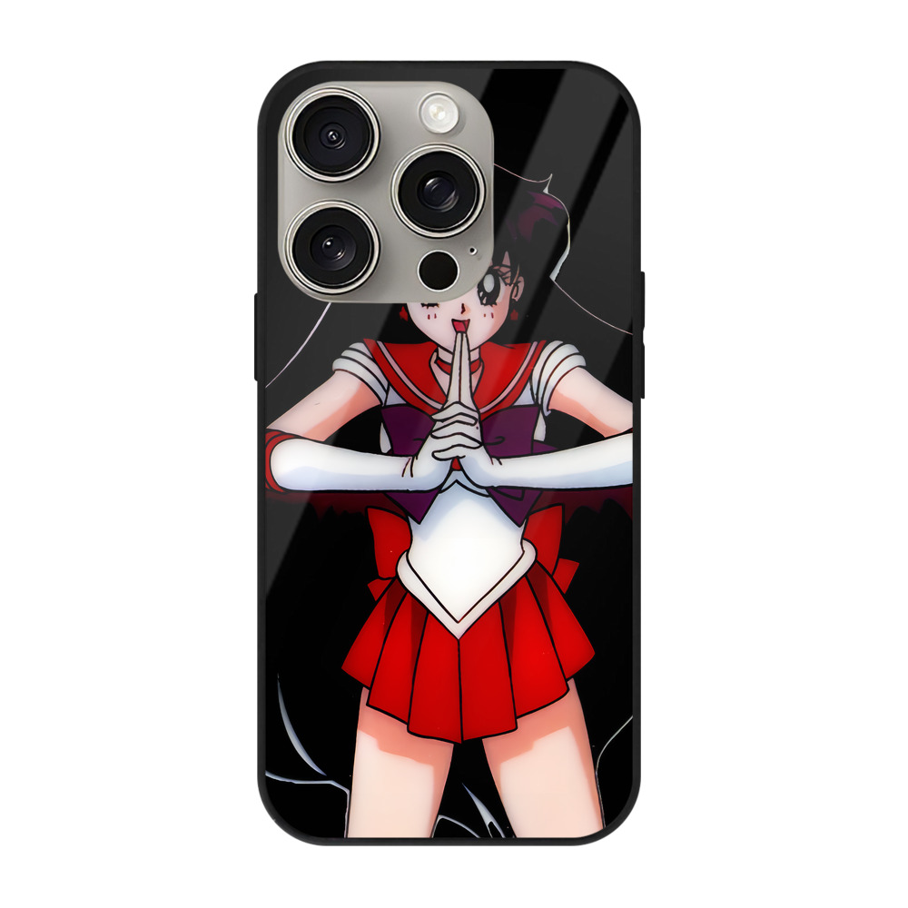 （画像用） 美少女戦士セーラームーン 火野レイ ひの レイ Sailor Moon Hino Rei （セーラーマーズ,Sailor Mars） 【iPhone15Pro対応】スマホケース 耐衝撃＆黄変防止 背面ガラス
