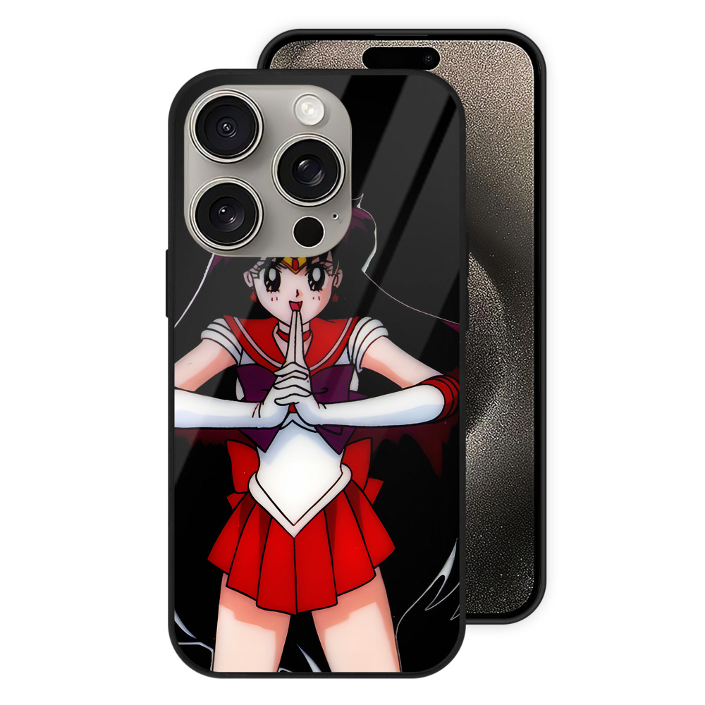 （画像用） 美少女戦士セーラームーン 火野レイ ひの レイ Sailor Moon Hino Rei （セーラーマーズ,Sailor Mars） 【iPhone15Pro対応】スマホケース 耐衝撃＆黄変防止 背面ガラス