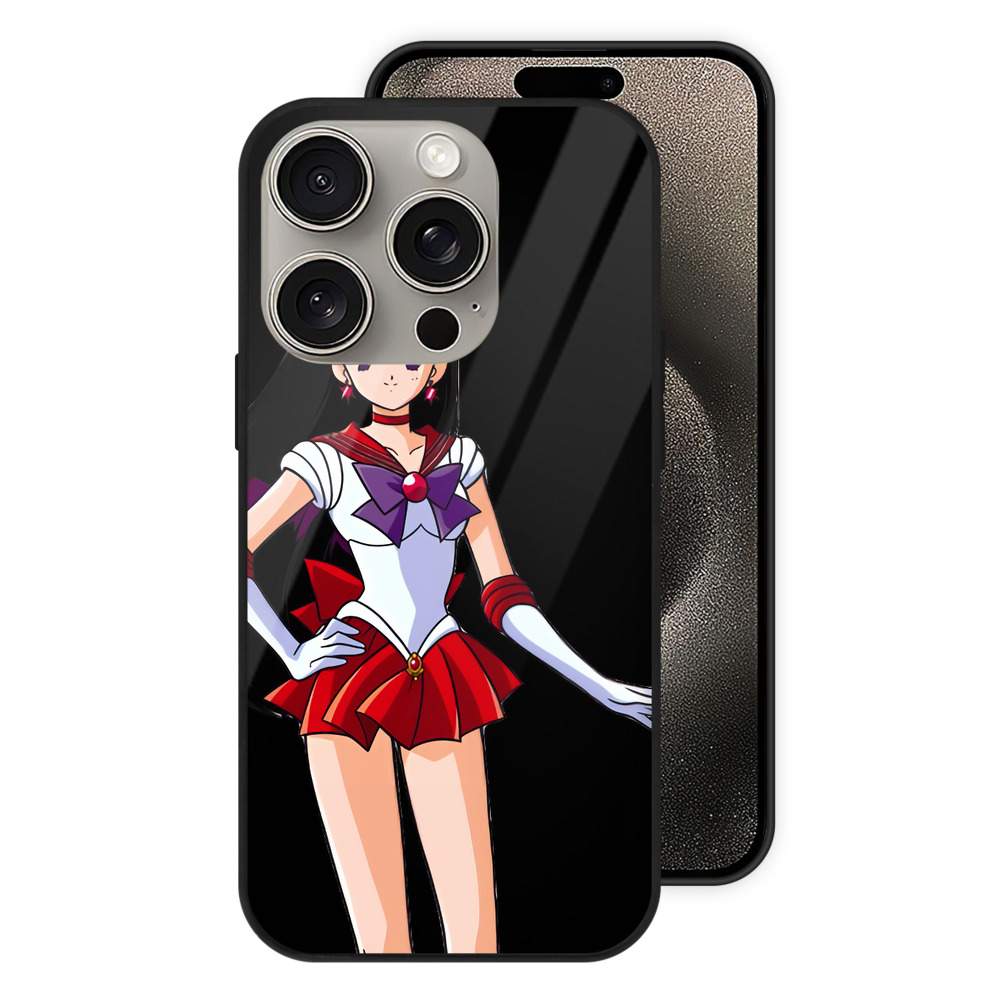 （画像用） 美少女戦士セーラームーン 火野レイ ひの レイ Sailor Moon Hino Rei （セーラーマーズ,Sailor Mars） 【iPhone15Pro対応】スマホケース 耐衝撃＆黄変防止 背面ガラス