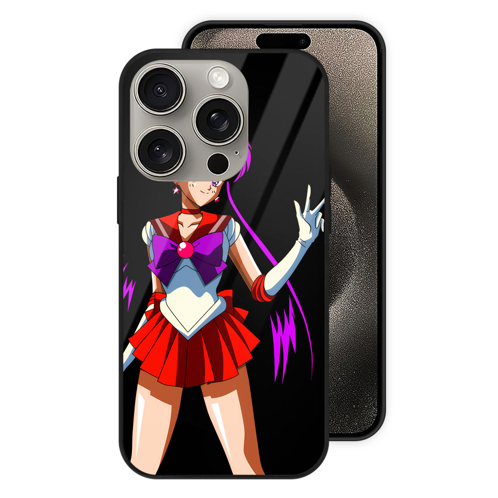 （画像用） 美少女戦士セーラームーン 火野レイ ひの レイ Sailor Moon Hino Rei （セーラーマーズ,Sailor Mars） 【iPhone15Pro対応】スマホケース 耐衝撃＆黄変防止 背面ガラス
