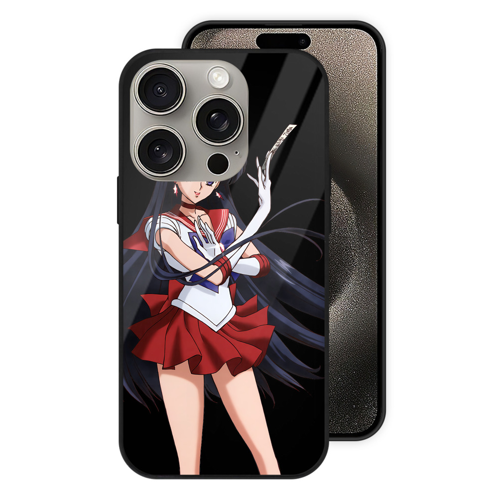 （画像用） 美少女戦士セーラームーン 火野レイ ひの レイ Sailor Moon Hino Rei （セーラーマーズ,Sailor Mars） 【iPhone15Pro対応】スマホケース 耐衝撃＆黄変防止 背面ガラス