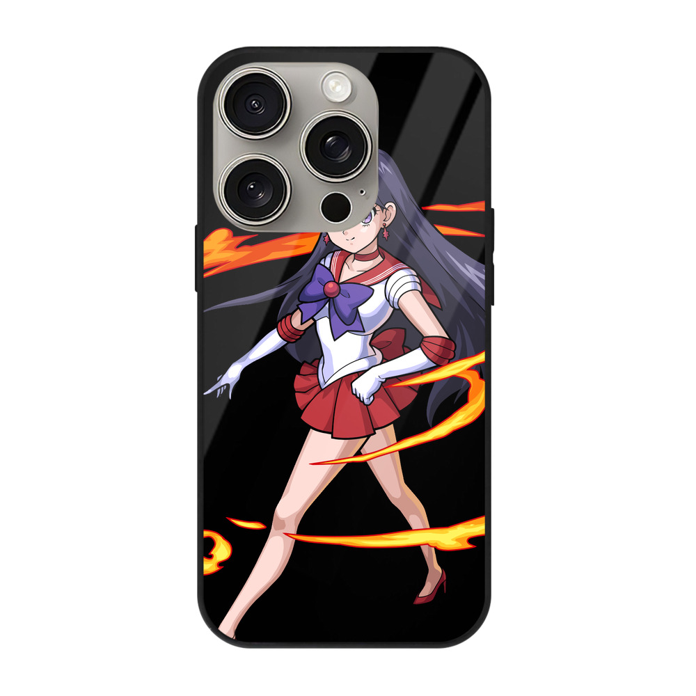 （画像用） 美少女戦士セーラームーン 火野レイ ひの レイ Sailor Moon Hino Rei （セーラーマーズ,Sailor Mars） 【iPhone15Pro対応】スマホケース 耐衝撃＆黄変防止 背面ガラス
