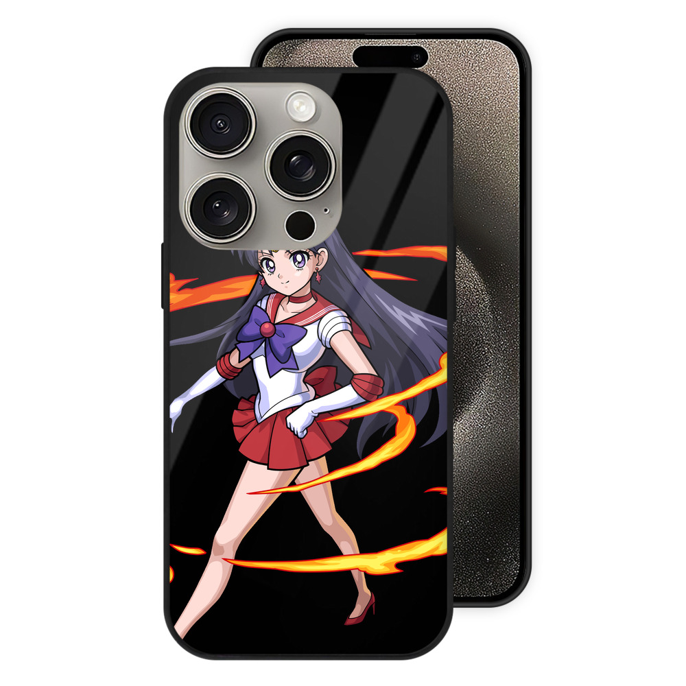 （画像用） 美少女戦士セーラームーン 火野レイ ひの レイ Sailor Moon Hino Rei （セーラーマーズ,Sailor Mars） 【iPhone15Pro対応】スマホケース 耐衝撃＆黄変防止 背面ガラス