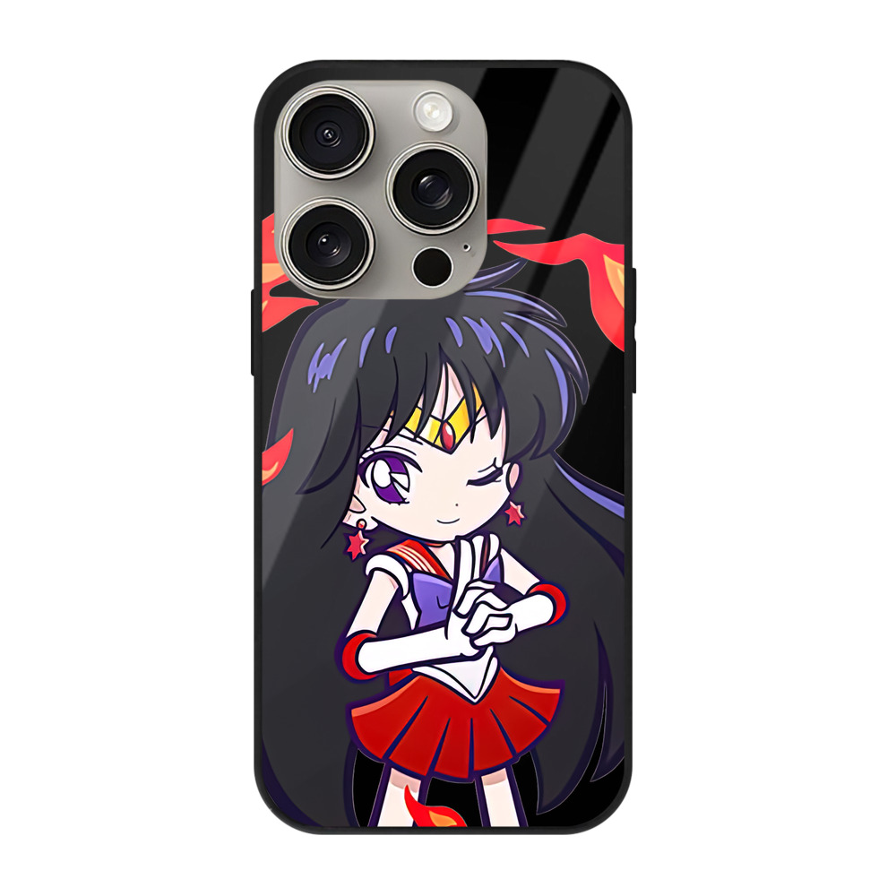 （画像用） 美少女戦士セーラームーン 火野レイ ひの レイ Sailor Moon Hino Rei （セーラーマーズ,Sailor Mars） 【iPhone15Pro対応】スマホケース 耐衝撃＆黄変防止 背面ガラス
