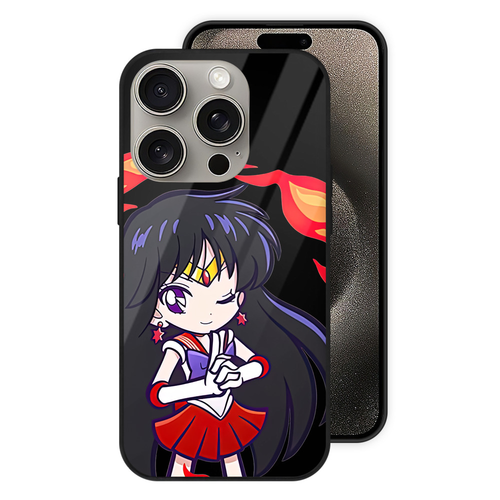 （画像用） 美少女戦士セーラームーン 火野レイ ひの レイ Sailor Moon Hino Rei （セーラーマーズ,Sailor Mars） 【iPhone15Pro対応】スマホケース 耐衝撃＆黄変防止 背面ガラス