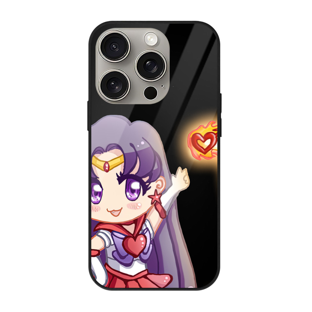 （画像用） 美少女戦士セーラームーン 火野レイ ひの レイ Sailor Moon Hino Rei （セーラーマーズ,Sailor Mars） 【iPhone15Pro対応】スマホケース 耐衝撃＆黄変防止 背面ガラス