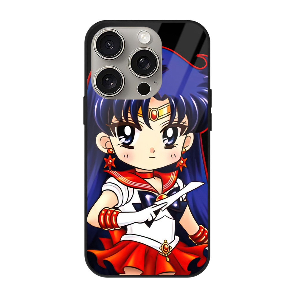 （画像用） 美少女戦士セーラームーン 火野レイ ひの レイ Sailor Moon Hino Rei （セーラーマーズ,Sailor Mars） 【iPhone15Pro対応】スマホケース 耐衝撃＆黄変防止 背面ガラス