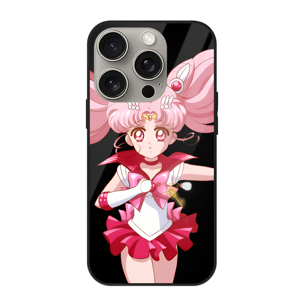 （画像用） 美少女戦士セーラームーン ちびうさ Sailor Moon Chibiusa Tsukino Usagi Small Lady Serenity 【iPhone15Pro対応】スマホケース 耐衝撃＆黄変防止 背面ガラス
