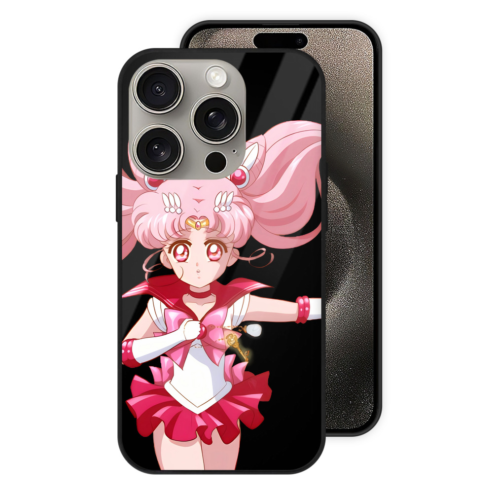 （画像用） 美少女戦士セーラームーン ちびうさ Sailor Moon Chibiusa Tsukino Usagi Small Lady Serenity 【iPhone15Pro対応】スマホケース 耐衝撃＆黄変防止 背面ガラス