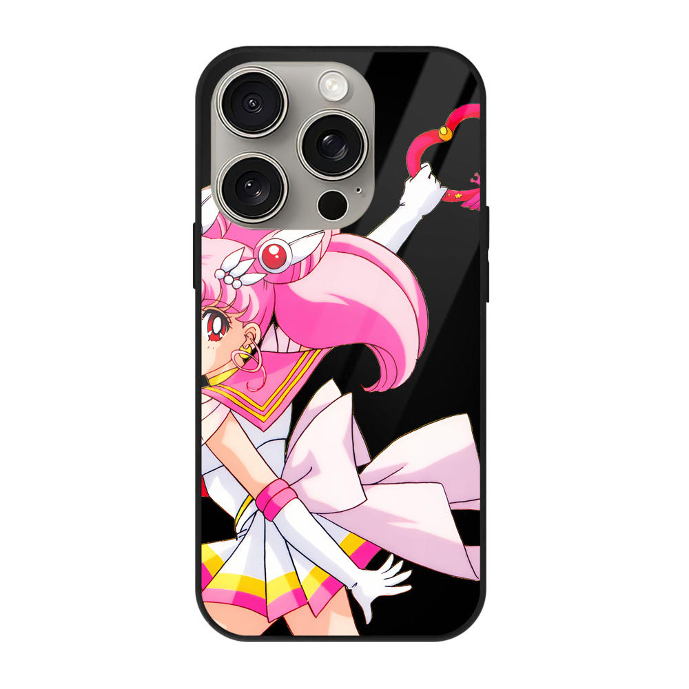 （画像用） 美少女戦士セーラームーン ちびうさ Sailor Moon Chibiusa Tsukino Usagi Small Lady Serenity 【iPhone15Pro対応】スマホケース 耐衝撃＆黄変防止 背面ガラス