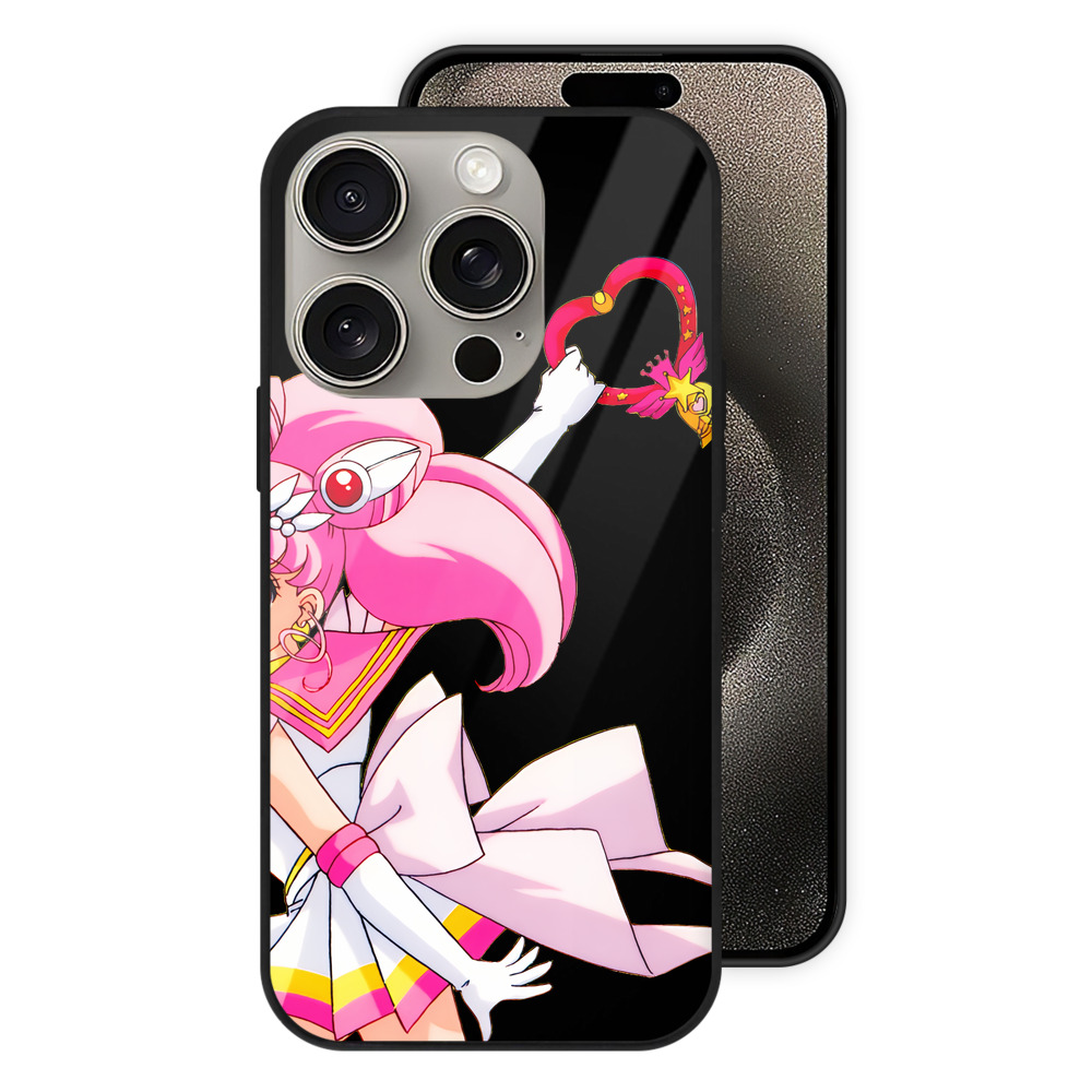 （画像用） 美少女戦士セーラームーン ちびうさ Sailor Moon Chibiusa Tsukino Usagi Small Lady Serenity 【iPhone15Pro対応】スマホケース 耐衝撃＆黄変防止 背面ガラス