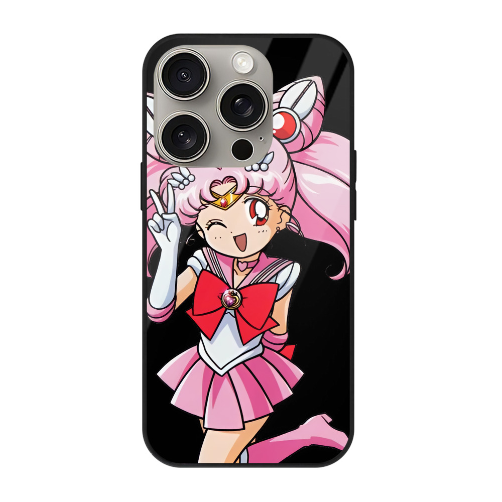 （画像用） 美少女戦士セーラームーン ちびうさ Sailor Moon Chibiusa Tsukino Usagi Small Lady Serenity 【iPhone15Pro対応】スマホケース 耐衝撃＆黄変防止 背面ガラス
