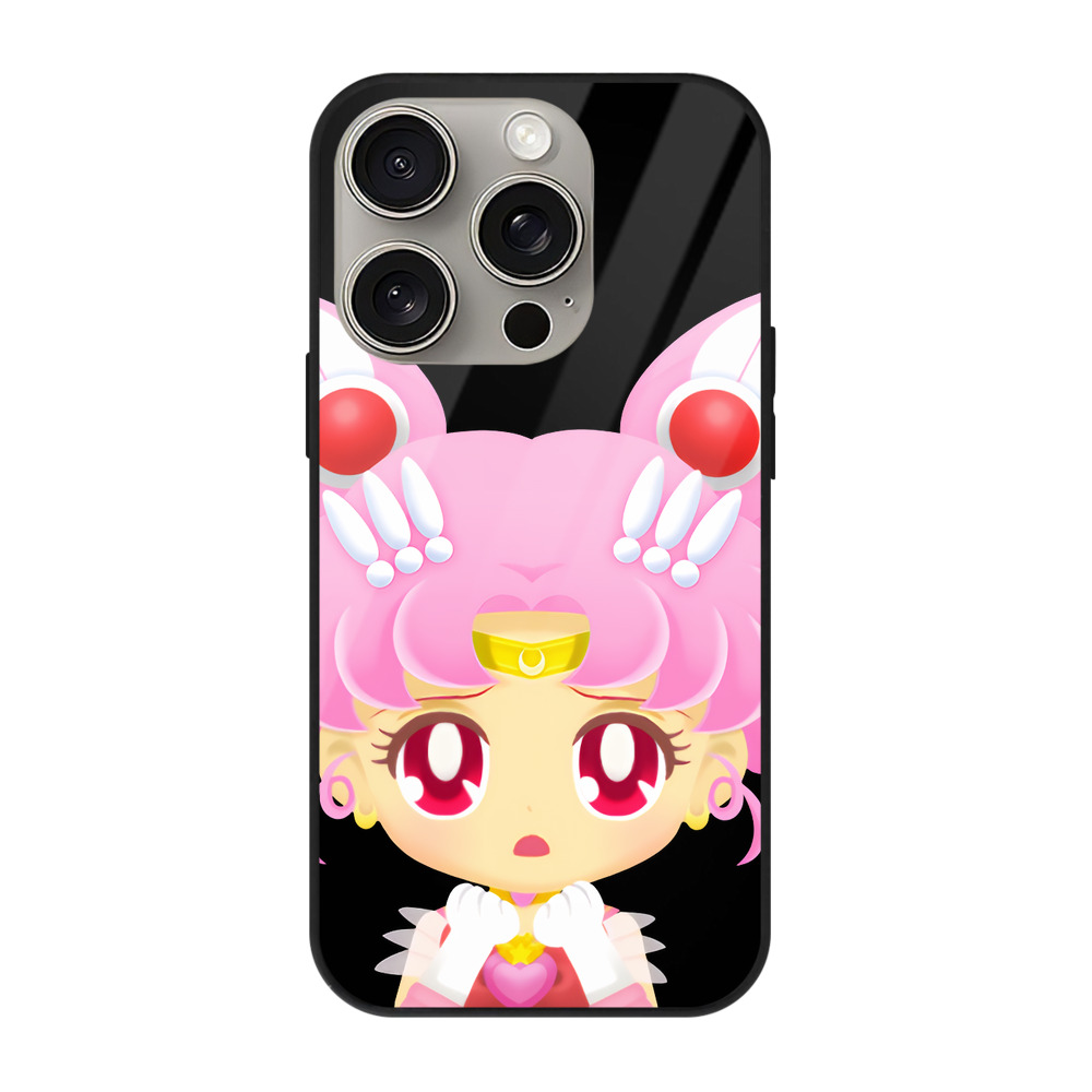 （画像用） 美少女戦士セーラームーン ちびうさ Sailor Moon Chibiusa Tsukino Usagi Small Lady Serenity 【iPhone15Pro対応】スマホケース 耐衝撃＆黄変防止 背面ガラス