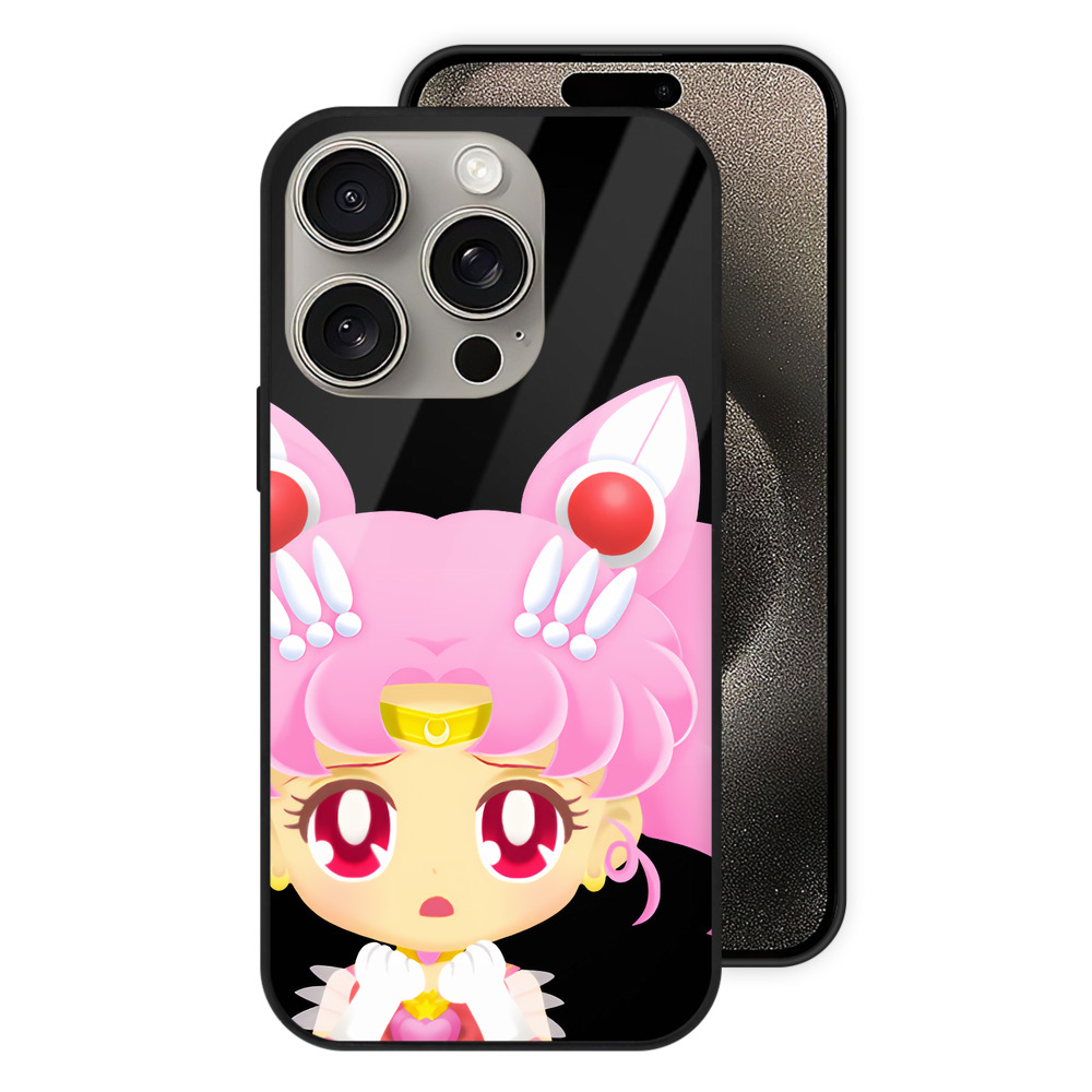 （画像用） 美少女戦士セーラームーン ちびうさ Sailor Moon Chibiusa Tsukino Usagi Small Lady Serenity 【iPhone15Pro対応】スマホケース 耐衝撃＆黄変防止 背面ガラス