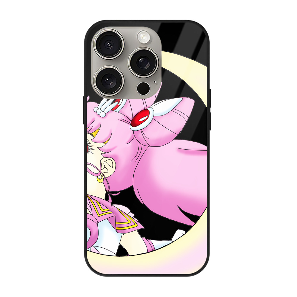 （画像用） 美少女戦士セーラームーン ちびうさ Sailor Moon Chibiusa Tsukino Usagi Small Lady Serenity 【iPhone15Pro対応】スマホケース 耐衝撃＆黄変防止 背面ガラス