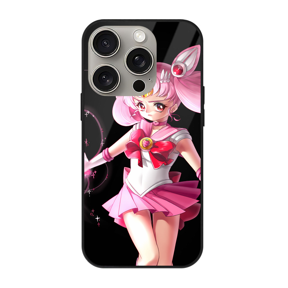 （画像用） 美少女戦士セーラームーン ちびうさ Sailor Moon Chibiusa Tsukino Usagi Small Lady Serenity 【iPhone15Pro対応】スマホケース 耐衝撃＆黄変防止 背面ガラス