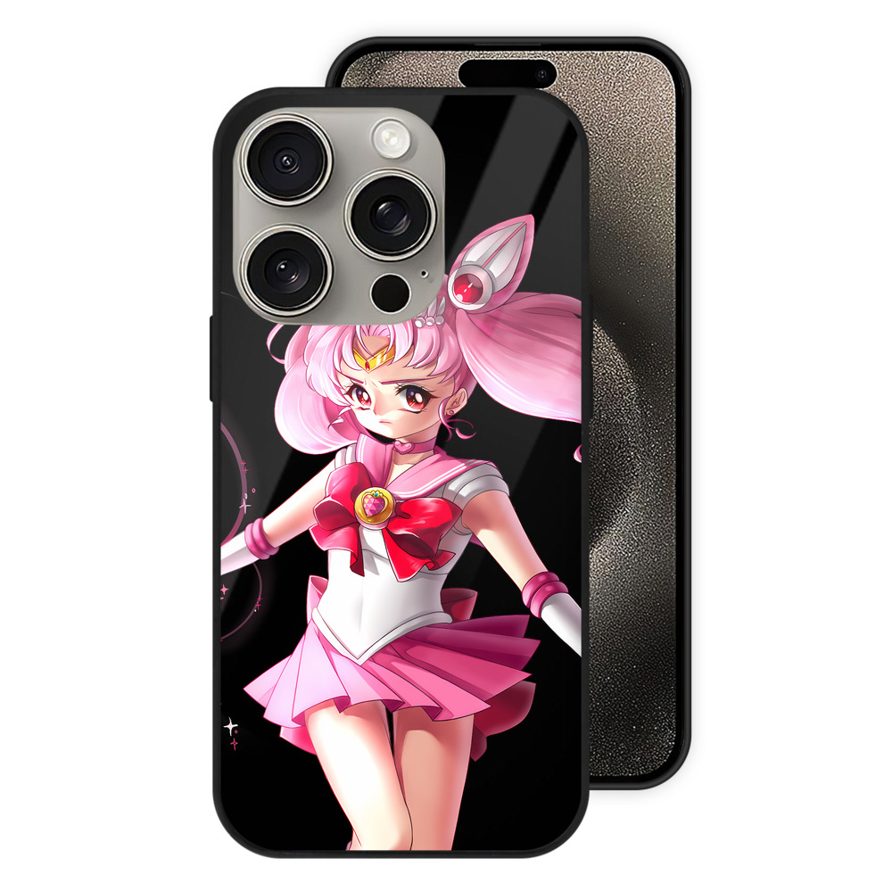 （画像用） 美少女戦士セーラームーン ちびうさ Sailor Moon Chibiusa Tsukino Usagi Small Lady Serenity 【iPhone15Pro対応】スマホケース 耐衝撃＆黄変防止 背面ガラス
