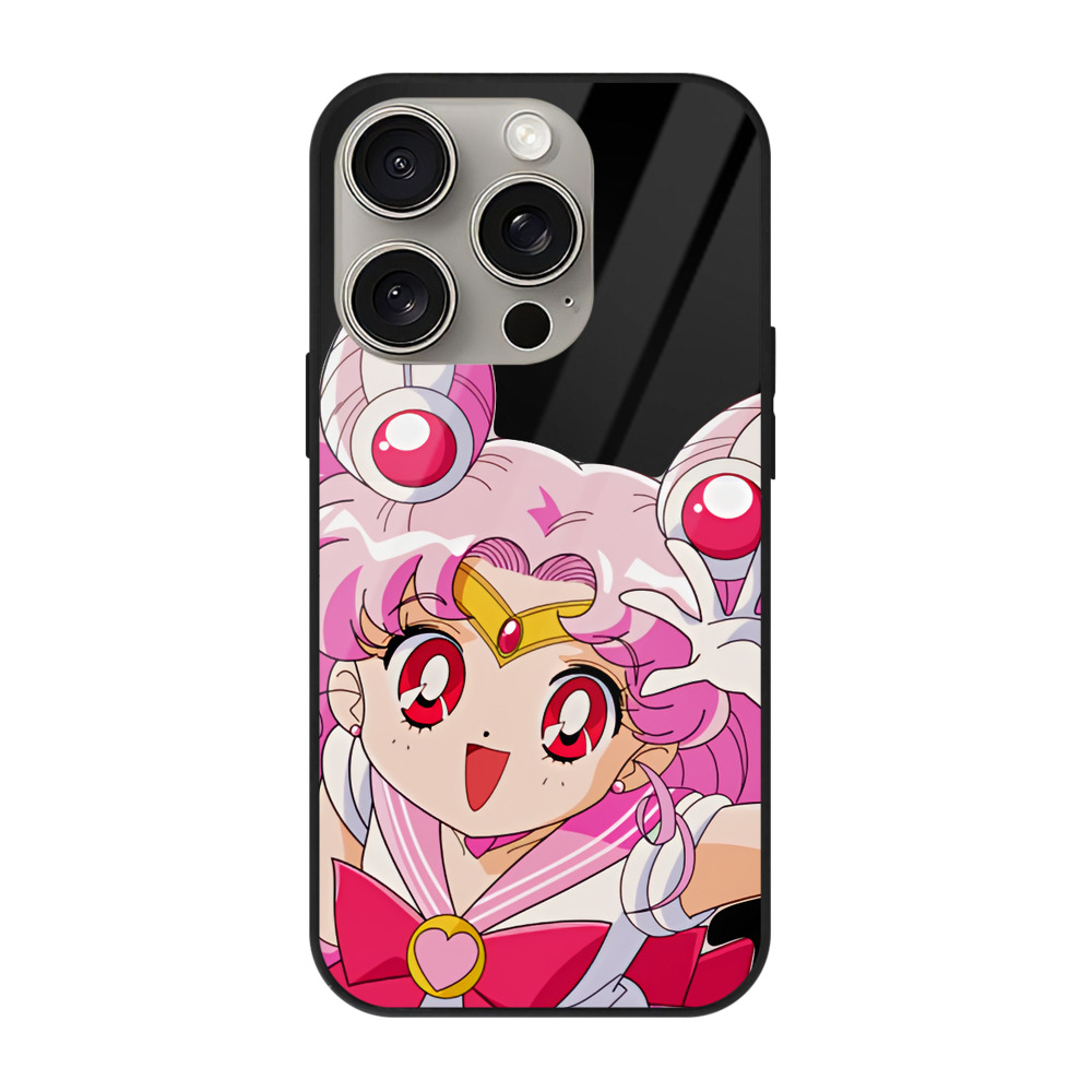 （画像用） 美少女戦士セーラームーン ちびうさ Sailor Moon Chibiusa Tsukino Usagi Small Lady Serenity 【iPhone15Pro対応】スマホケース 耐衝撃＆黄変防止 背面ガラス